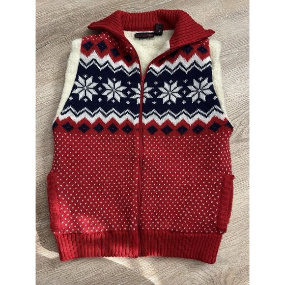 Vintage The Italian Mob Sweater Vest Top Womens Size Small Fair Isle - Picture 1 of 11